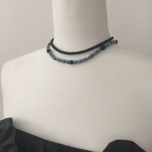 Jewelmint Blue Black/ Orange 3pc Necklace Set